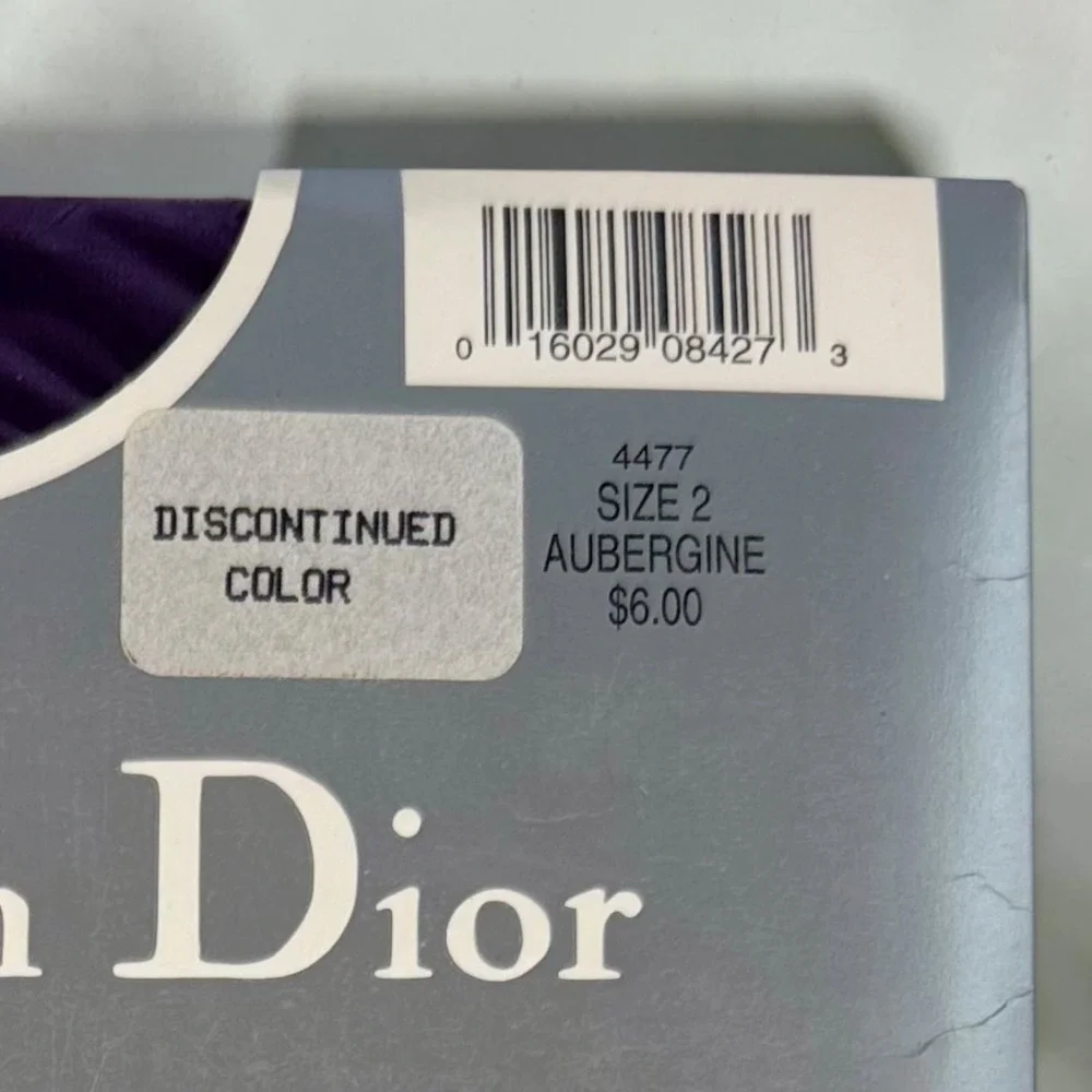 NOS Vintage Christian Dior Diorissimo Pantyhose Medium Aubergine Purple Stocking